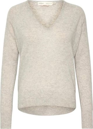 Inwear Lukka V-neck Pullover - Dames - Cashmere truien - Grijs - Xs/S - Leer - Truien & Vesten