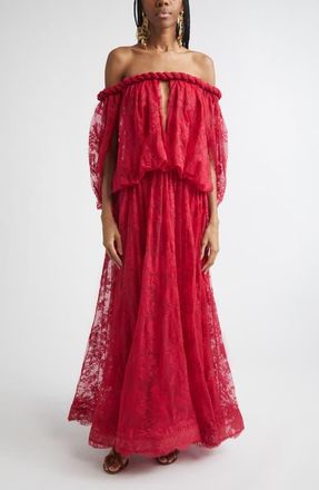 Zimmermann Luna Twist Lace Gown in Fuchsia at Nordstrom, Size 3