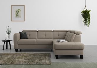 Sit&more Ecksofa &raquo;Belluci L-Form&laquo; inklusive Federkern, wahlweise mit Bettfunktion und Bettkasten