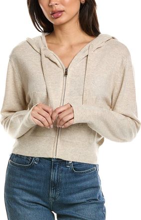 Brodie Cropped Zip Up Wool & Cashmere-Blend Hoodie