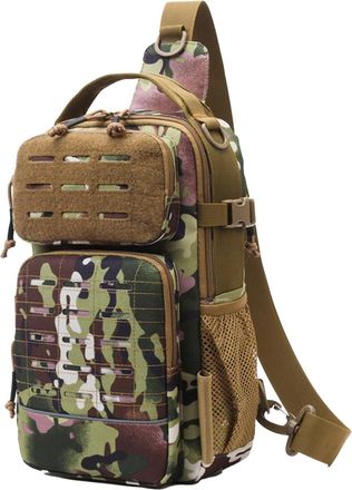 Generic Fishing Sling Pack - with Water Bottle Holder Tackle Storage,Sling Tackle Bag | for Travel Men Camping Hiking Outdoor Gym Sports Adventure