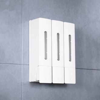 OEM Dispensador De Jab&oacute;n Para Ducha Con Capacidad Para 3 X 400 Ml, Dispensador De Champ&uacute; Y Acondicionador, 3 Compartimentos, Montaje En Pared Sin Taladrar