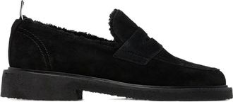 Thom Browne Mocassini penny in pelle scamosciata - Nero