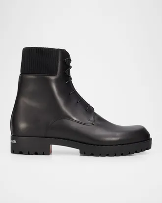 Christian Louboutin Men & apos;s Trapman Leather Lug Sole Lace-Up Boots