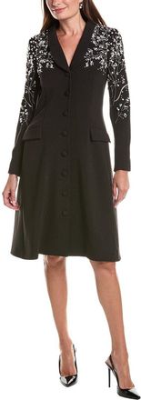 Teri Jon by Rickie Freeman Teri Jon By Rickie Freeman Crepe Pearl Floral Applique Blazer Dress