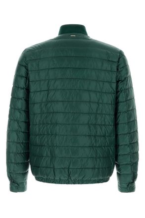 Herno Mens Bottle Green Nylon Down Jacket Verde Piumini