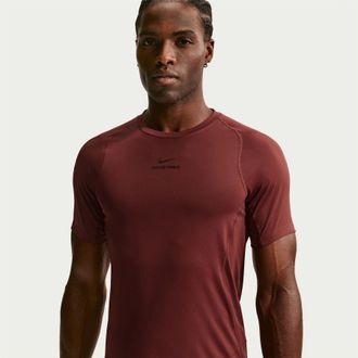 Nike Heren Pro Dri-FIT Fitted Top (Team Rood)