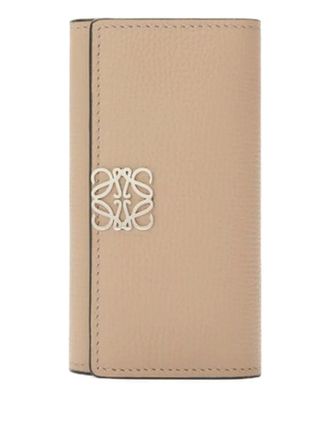 Loewe anagram-detail leather keyring - Neutrals