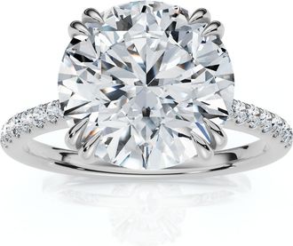 Pompeii3 Certified 4.38Ct Annabel Diamond Engagement Ring 14k Gold Lab Grown