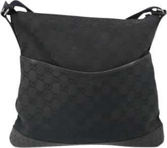 Gucci Pre-owned Canvas Cross Body Bag - Dames - Vintage Schoudertas - Zwart - ONE Size - Vintage