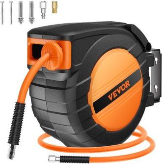OEM Carrete De Manguera De Aire Retr&aacute;ctil Manguera De Aire H&iacute;brida 3/8x15,24 M 300 Psi Carrete Neum&aacute;tico Cerrado Entrada De 1,5 M Montaje En Pared Techo S
