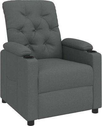 vidaXL Sill&oacute;n Reclinable De Tela Gris Oscuro Vidaxl