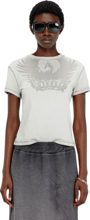 Diesel Fleece midi skirt with d&eacute;vor&eacute; print - Skirts - Woman - Grey