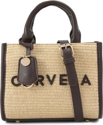 Carvela Womens Frame Raffia Micro Bag - Brown Fabric - One Size