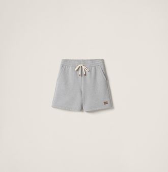 Miu Miu Cotton Fleece Bermudas, Woman, Grey, Size 36