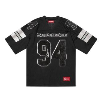 SUPREME Sequin Football Jersey Black FW25KN22-BLACK