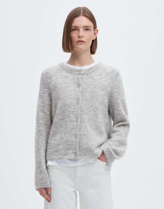 Selected cardigan in grigio chiaro m&eacute;lange