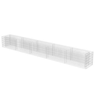 Berkfield Home Durable Gabion Raised Bed Galvanised Steel 450x50x50 cm in Silver | Size: 450 x 50 x 50 cm