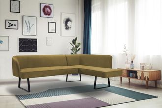 Exxpo Sofa Fashion Eckbank »Americano« mit Keder und Metallfüssen, Bezug in verschiedenen Qualitäten