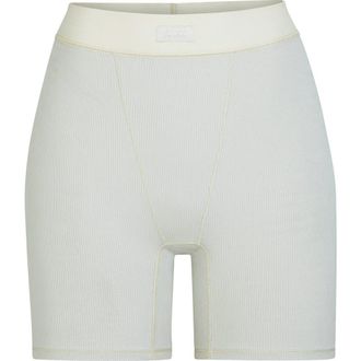 SKIMS Soft Lounge Rib Boxers in Talc at Nordstrom, Size 2 X
