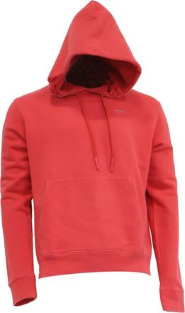 Off-white Logo-Print Hoodie in Red Cotton