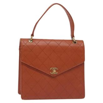Chanel Tweedehands leren handtassen - Dames - Pre-owned - Bruin - Maat: ONE Size Leer