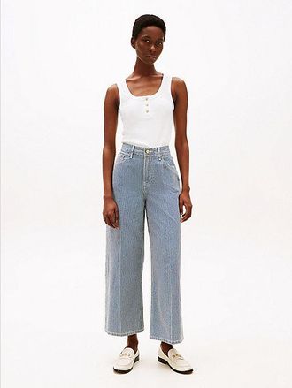 Tommy Hilfiger Vaqueros de pernera ancha y talle alto con rayas