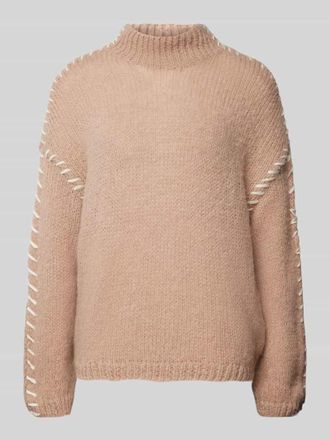 Vila Turtleneck-Pullover mit gerippten Abschl&uuml;ssen Modell CHOCA in Beige, Gr&ouml;&szlig;e XL