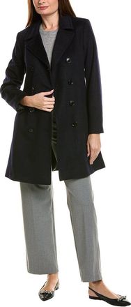 Sofiacashmere Modern Wool & Cashmere-Blend Trench Coat