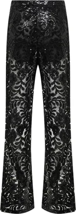 Golden Goose Womens Black Sequin-Embroidered Tulle Trousers Polyester
