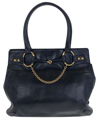 Gucci Black Calfskin Horsebit Tote (Authentic Pre-Loved)