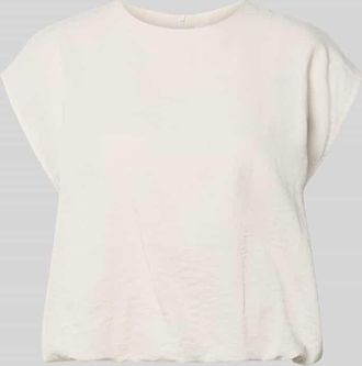 Jake*s Bluse mit Rundhalsausschnitt und Kapp&auml;rmeln in Beige, Gr&ouml;&szlig;e 32