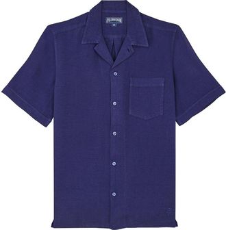 Vilebrequin short-sleeve linen shirt - men - Linen/Flax - M - Blue