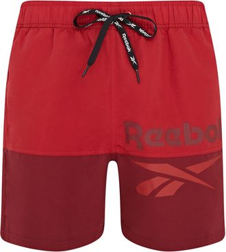 Reebok Badeshorts REEBOK Rory, Herren, Gr. XL, N-Gr, rot (rot, burghund), Web, Polyester, unifarben, Badehosen Badeshorts, mit Kordelzug und elastischem Bund