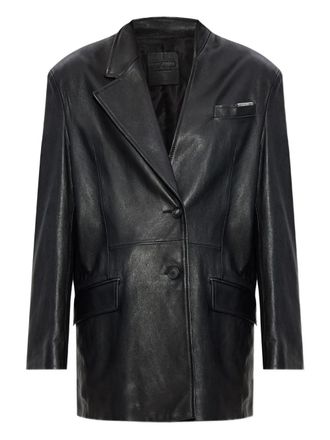 The Attico leather jacket - women - Lamb Skin - 40 - Black