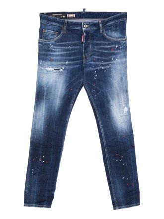 Dsquared2 Slim Fit Distressed Paint Splatter Jeans