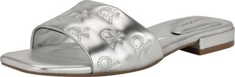 Calvin Klein Womens Traven Flat Sandal, Silver Metallic Leather 040, 5.5 UK