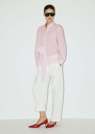 Mango Camicia righe dettaglio fiocco rosa - Donna - XS - MANGO