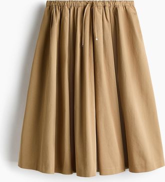 H&M Faltenjupe aus Twill - Beige