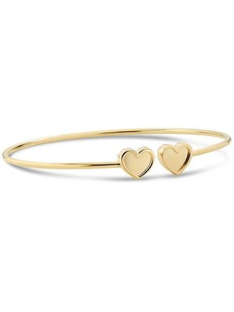 Devata Double Sweet Heart Bangle Bracelet in 14K Gold in Yellow Gold at Nordstrom