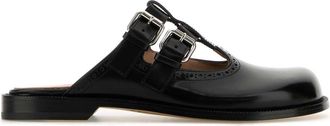 Loewe Black Leather Campo Mary Jane Slippers