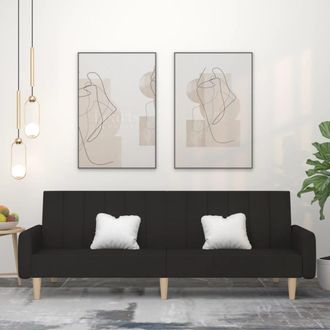 vidaXL Sof&aacute; Cama De 2 Plazas Tela Negro Vidaxl