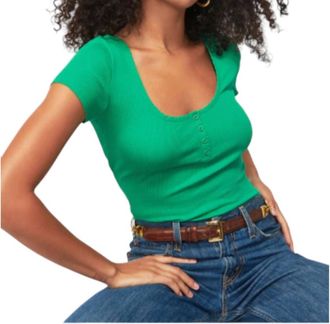 Nation Ltd Quinn Ribbed Tee In Island Time