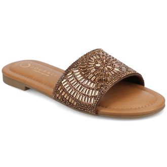 Journee Collection Women & apos;s Maria Beaded Flat Slide