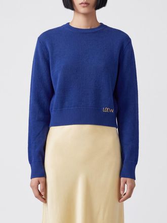 Loewe Maglia girocollo in lana a maniche lunghe con logo a contrasto
