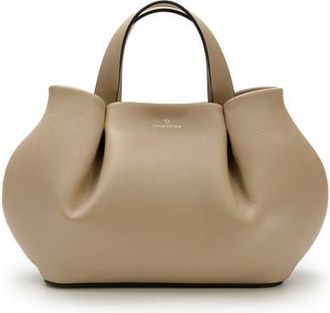 La Portegna Isabela Shoulder Bag Sculpted From Full Grain Leather in Taupe at Nordstrom