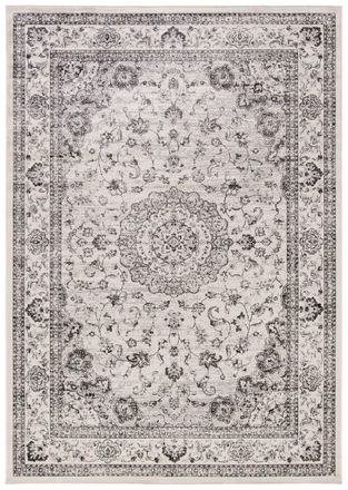 Safavieh Alfombra transicional de viscosa blanco/beige, 122 x 183 cm