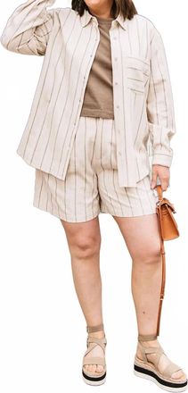 Gentle Fawn Striped Linen Shirt In Cream