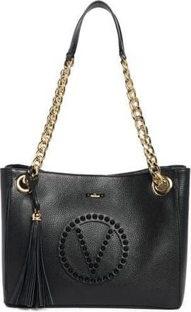 Mario Valentino Luisa Rock Leather Tote Bag in Black at Nordstrom Rack