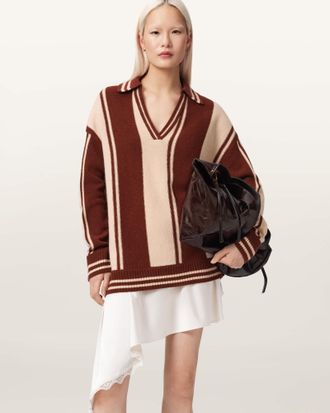 AllSaints Tay Merino Wool Polo Shirt